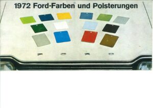 Prospekt 1972 Ford Farben und Polsterungen