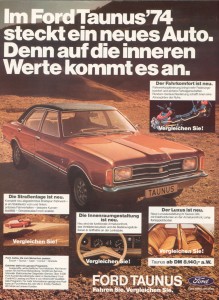 Werbung Ford Taunus Knudsen 1974